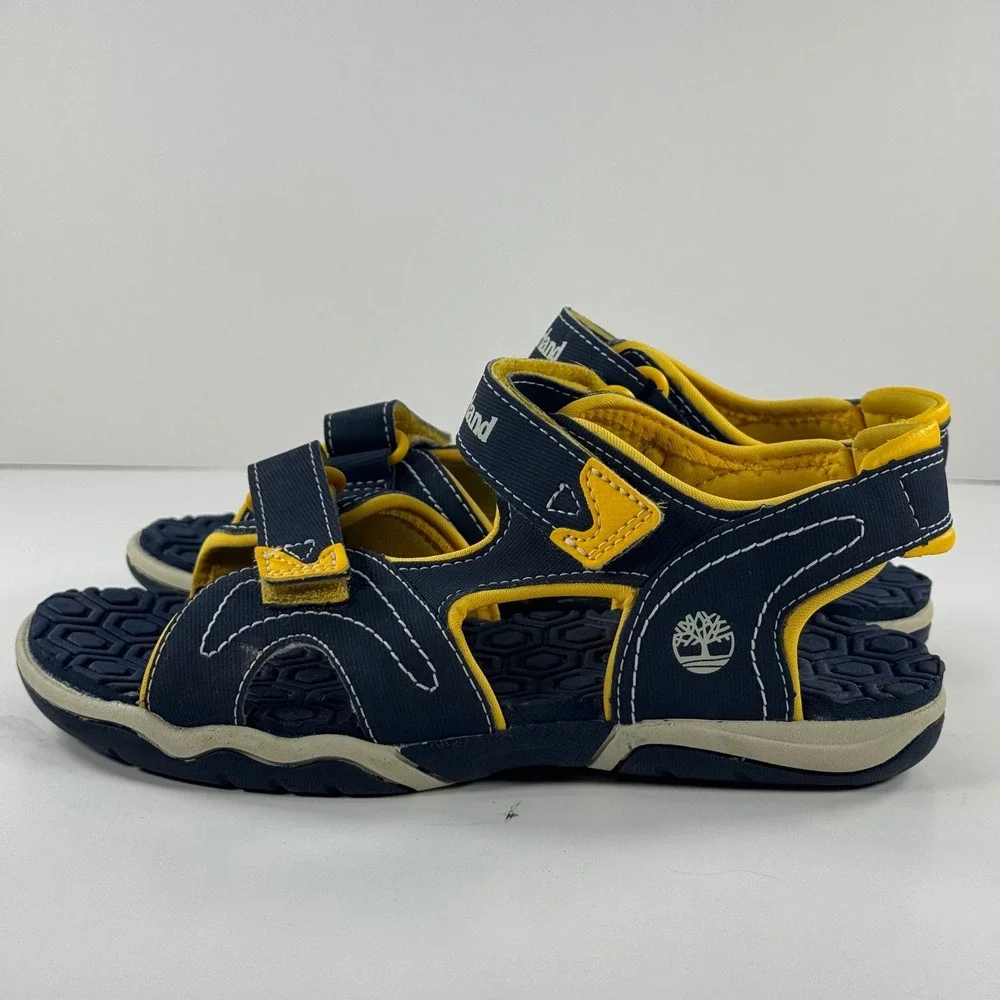 Timberland Adventure Seeker Boys‎ Navy Yellow Sandals A5798 Size 2 US
